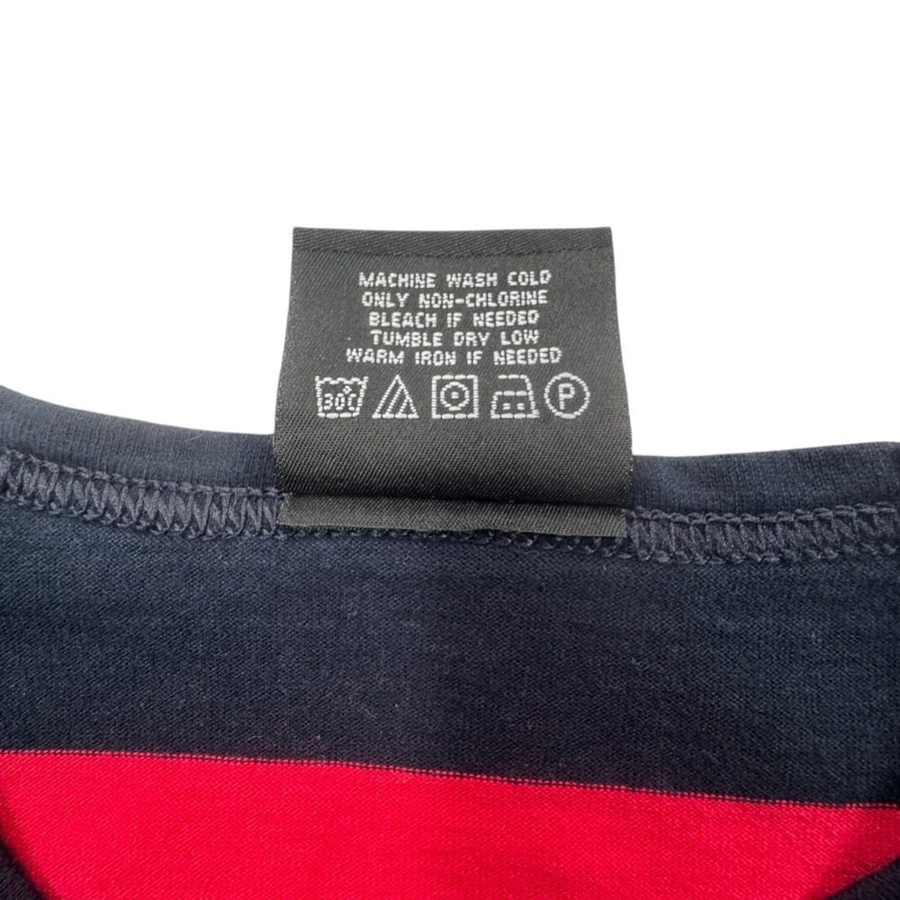 VTG Polo Jeans Co Ralph Lauren Raglan Shirt Womens Large Red Navy Y2K Baby Tee - Picture 5 of 9